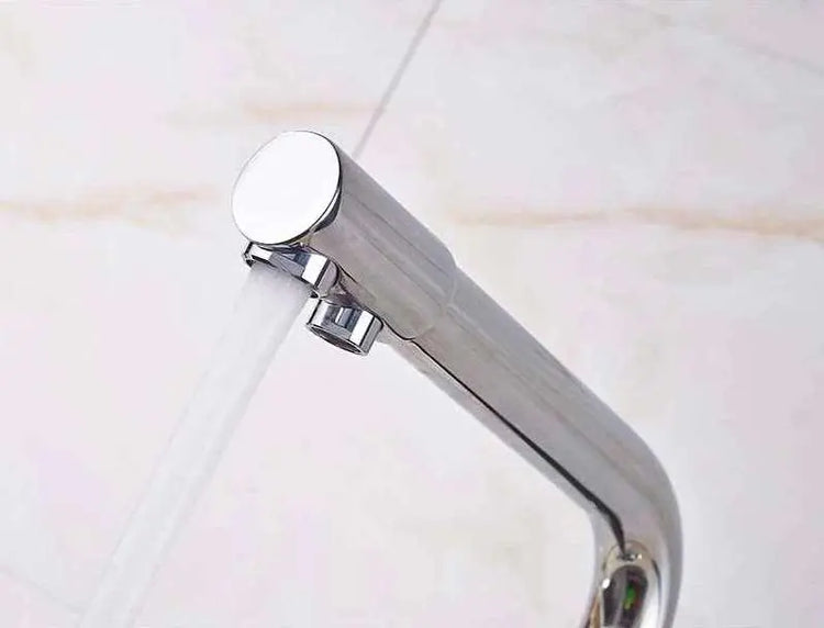 3 way mixer tap Luxury Chrome Brass Kitchen Faucet Dual Handle Aquarius Water
