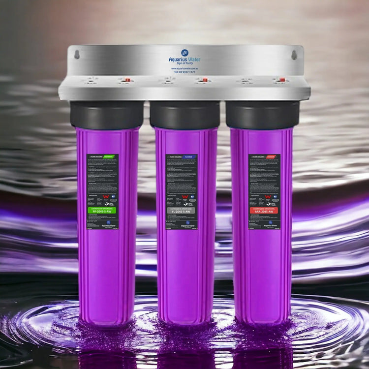 Fluoride Removal Whole-Home Triple Filtering System 20" x 4.5" Aquarius Water