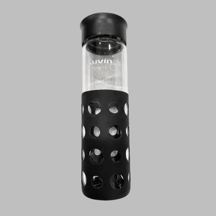 Glass Bottle with Silicon Sleeve 550ml – Black - Alkaline World