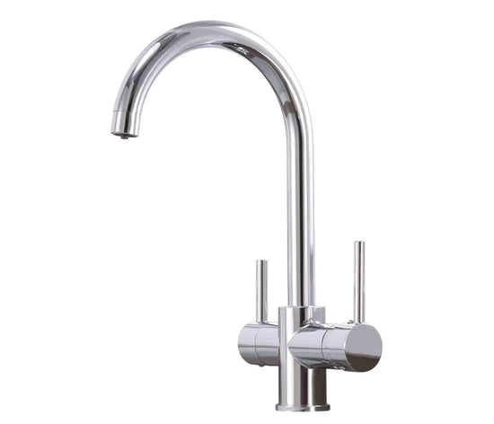 3 Way Mixer Tap Chrome Umbrella Style 360 Rotation Aquarius Water