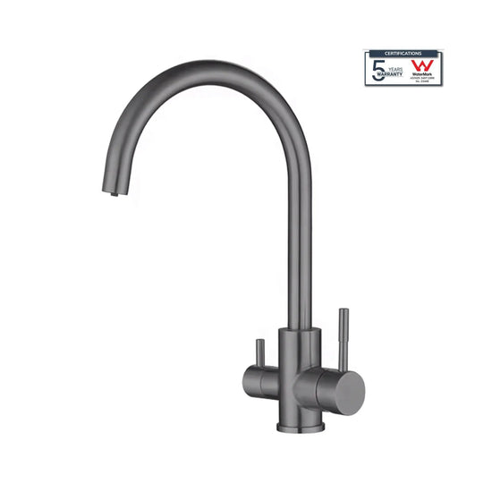 3 Way Mixer Tap Gunmetal Umbrella Style 360 Rotation Aquarius Water