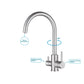 3 Way Mixer Tap Nickel Umbrella Style 360 Rotation Aquarius Water
