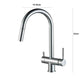3 Way Mixer Tap Nickel Umbrella Style 360 Rotation + Pull Out Spout