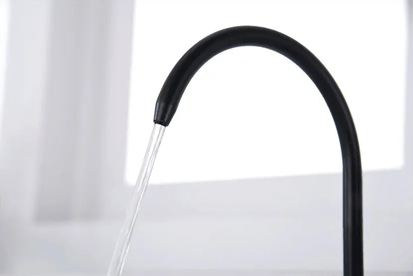 3 Way Mixer Tap with Dual Spout & Pull Out Spray Black - Alkaline World