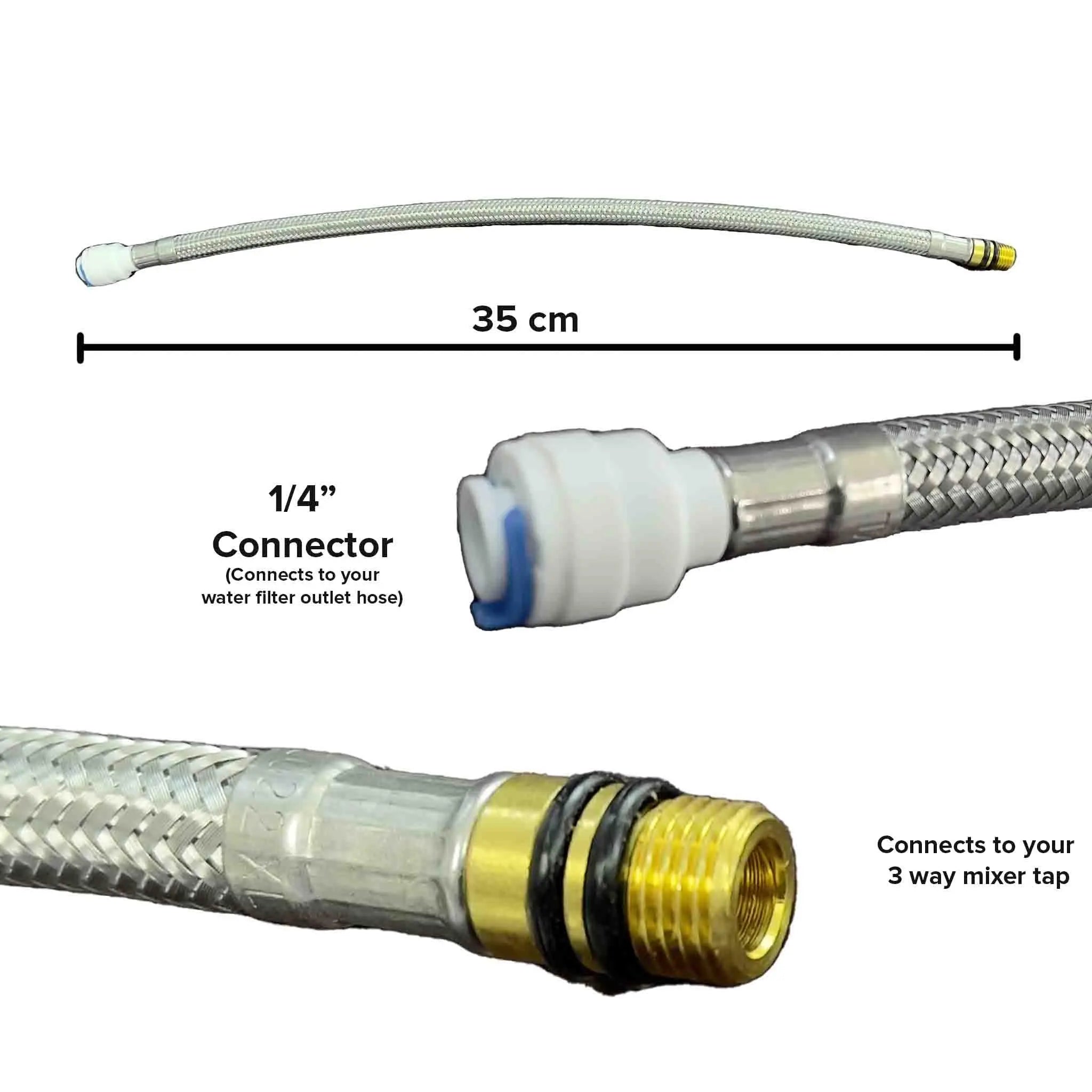3 way mixer tap to filter connector hose - Aquarius Water