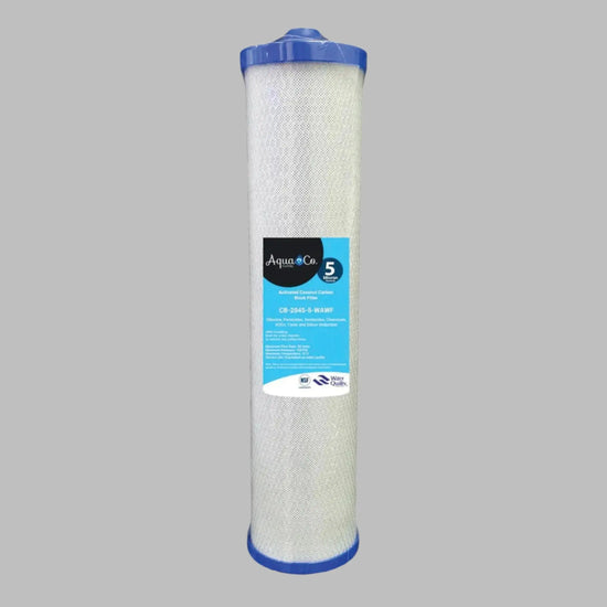 AquaCo High Quality Carbon Block Filter Cartridges - 20" x 4.5" - Alkaline World