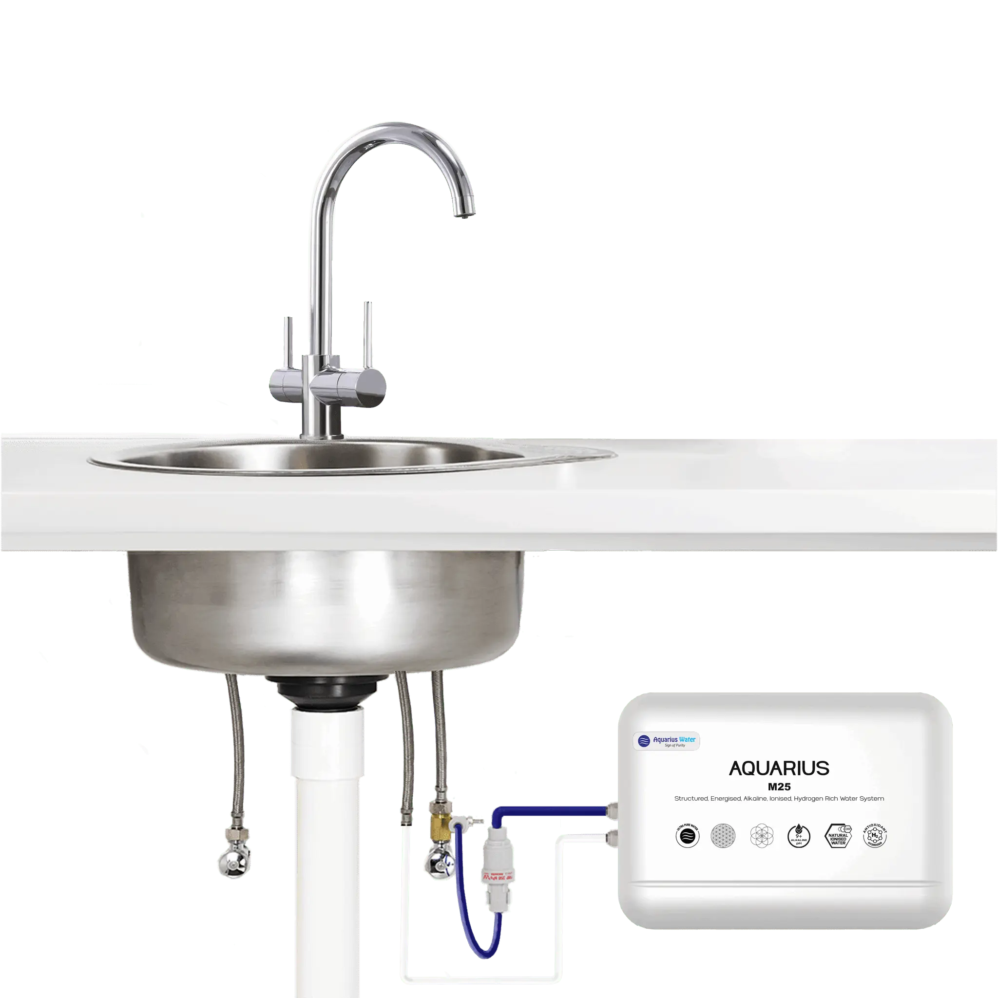 Aquarius M25 Alkaline Ionised Structured Water System - Under Sink Option Aquarius Wellness