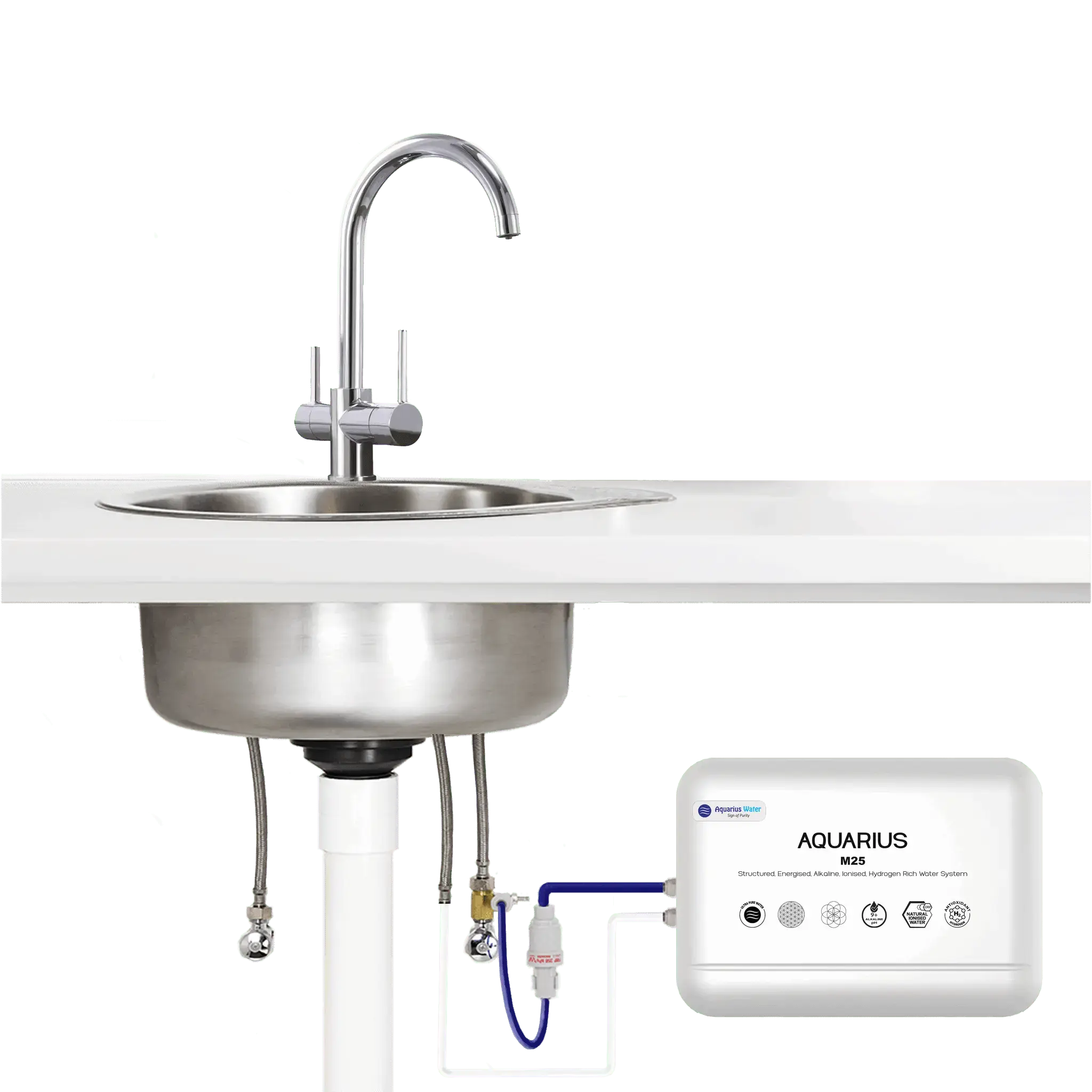 Aquarius M25 Alkaline Ionised Structured Water System - Under Sink Option Aquarius Wellness