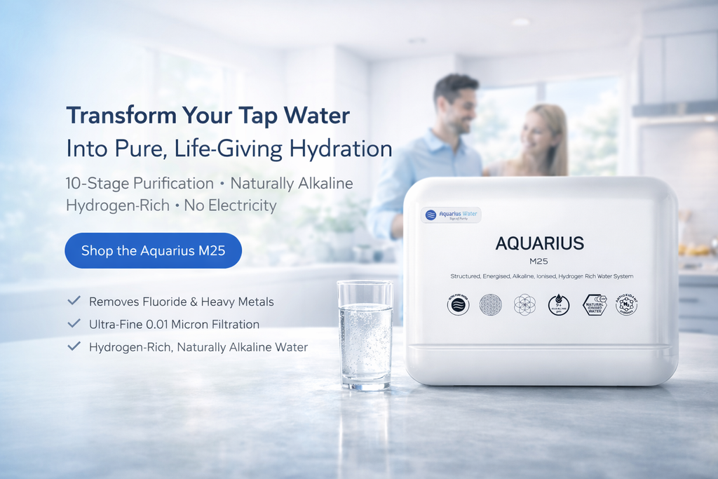 Aquarius M25 Hydration System with 3-way tap, featuring a compact water filtration and dispensing unit from Aquarius Water.