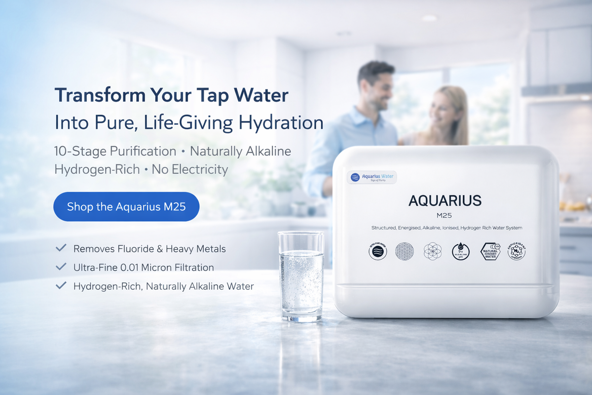 Aquarius M25 Hydration System with 3-way tap, featuring a compact water filtration and dispensing unit from Aquarius Water.