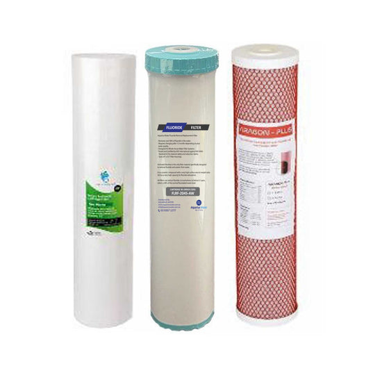 Fluoride Replacement Filters Whole-Home Triple System 20" x 4.5" Aquarius Water