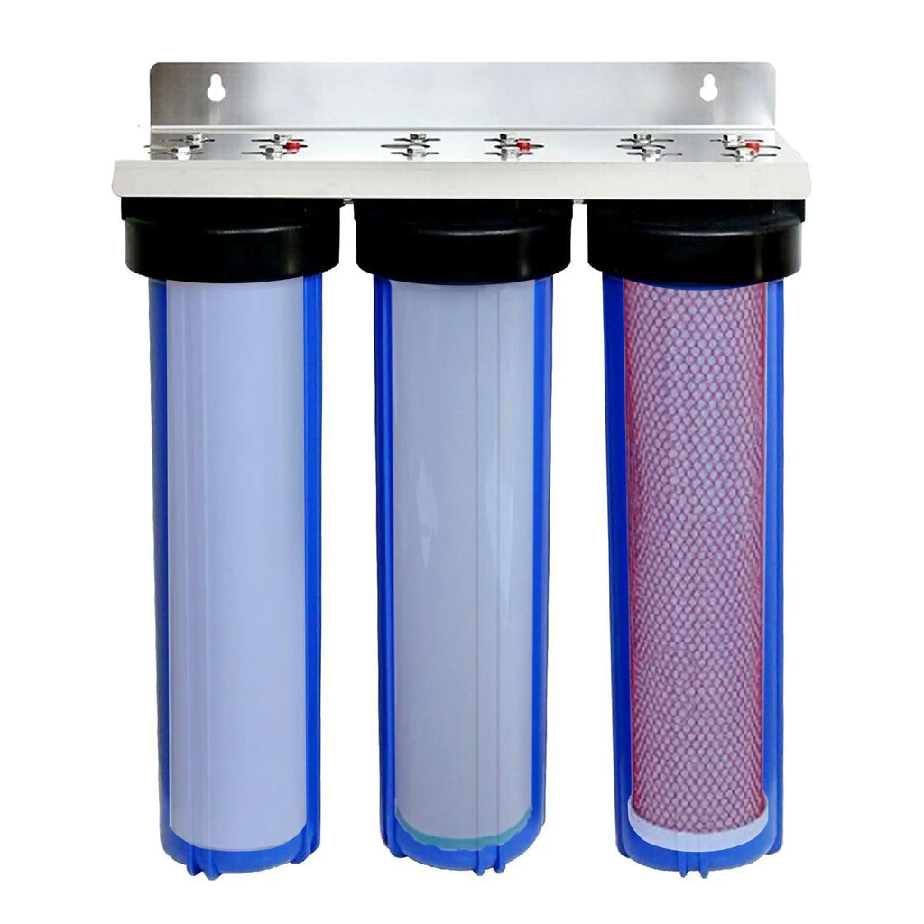 Fluoride Removal Replacement Filters Whole-House Triple System 20" x 4.5" - Alkaline World