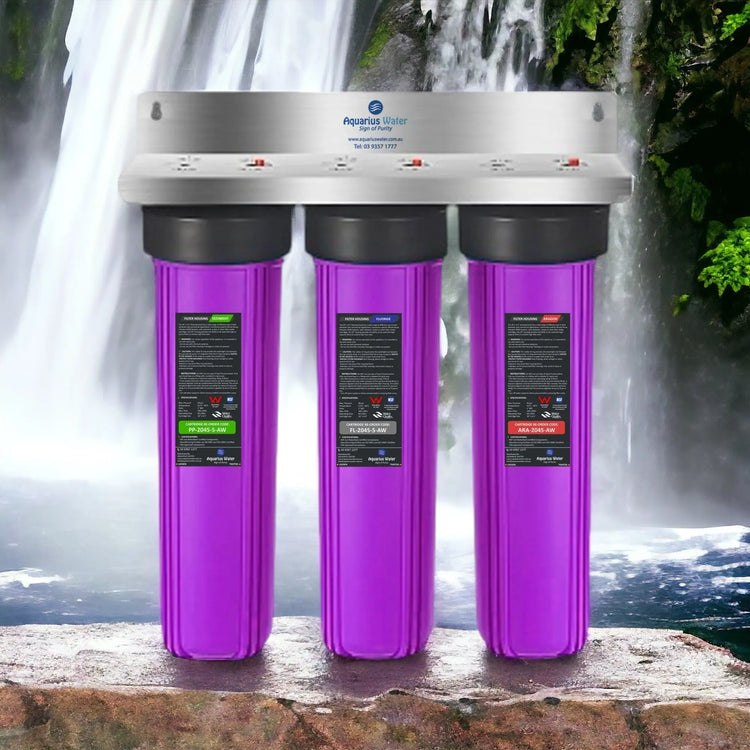 Fluoride Removal Whole-Home Triple Filtering System 20" x 4.5" Aquarius Water