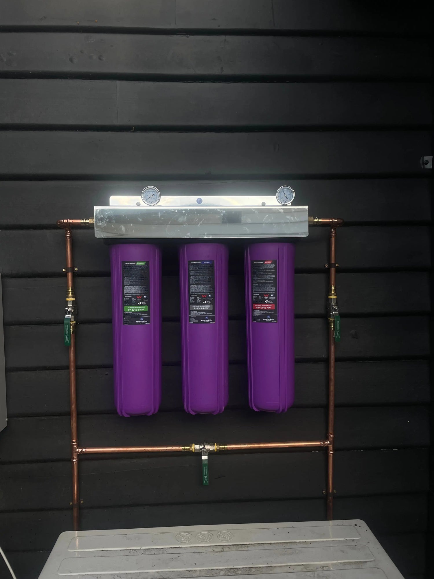 Fluoride Removal Whole-House Triple Filtering System 20" x 4.5" Aquarius Water