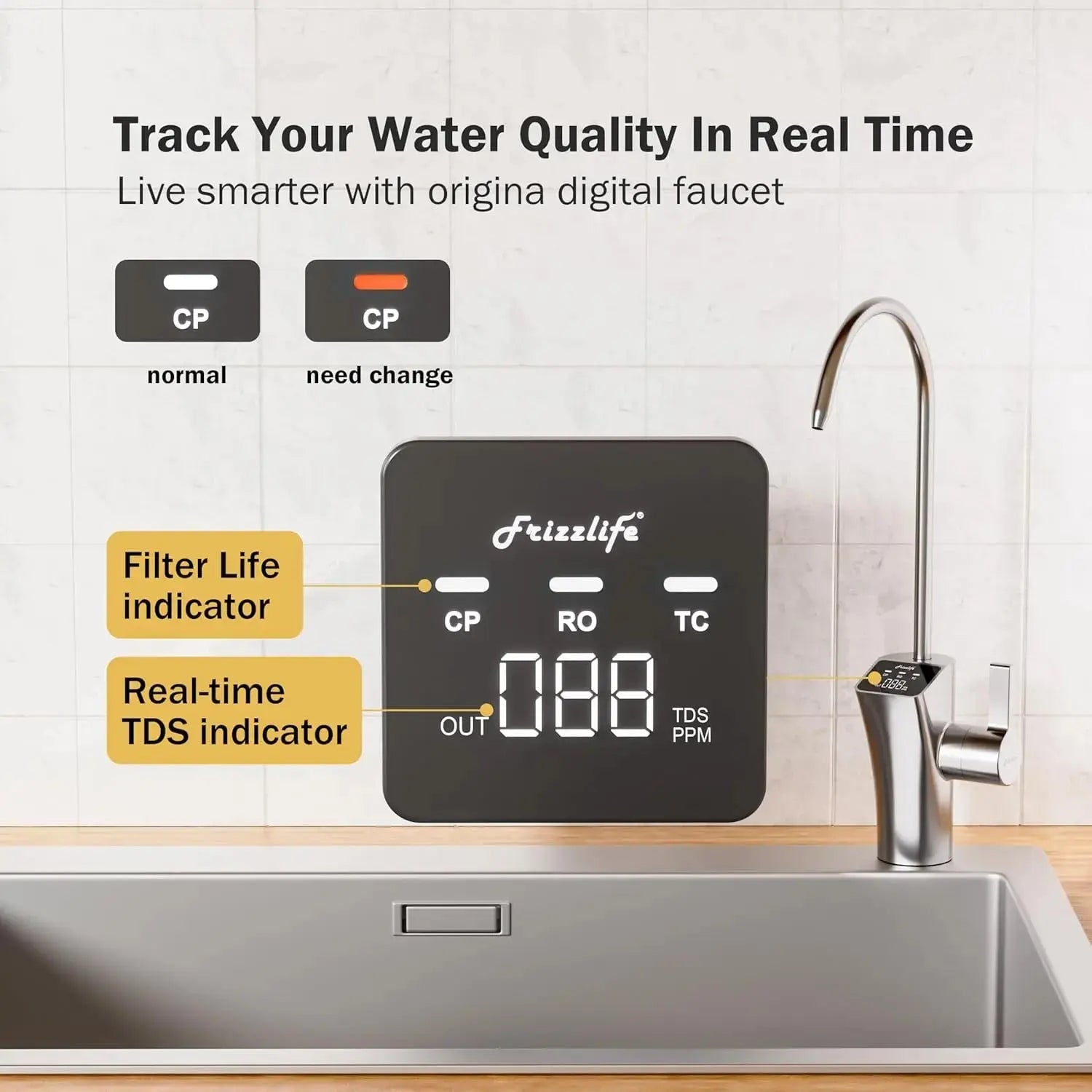Frizzlife PD1200 Tankless 11-Stage RO Reverse Osmosis Water Filtration System Frizzlife