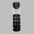 Glass Bottle with Silicon Sleeve 550ml – Black - Alkaline World