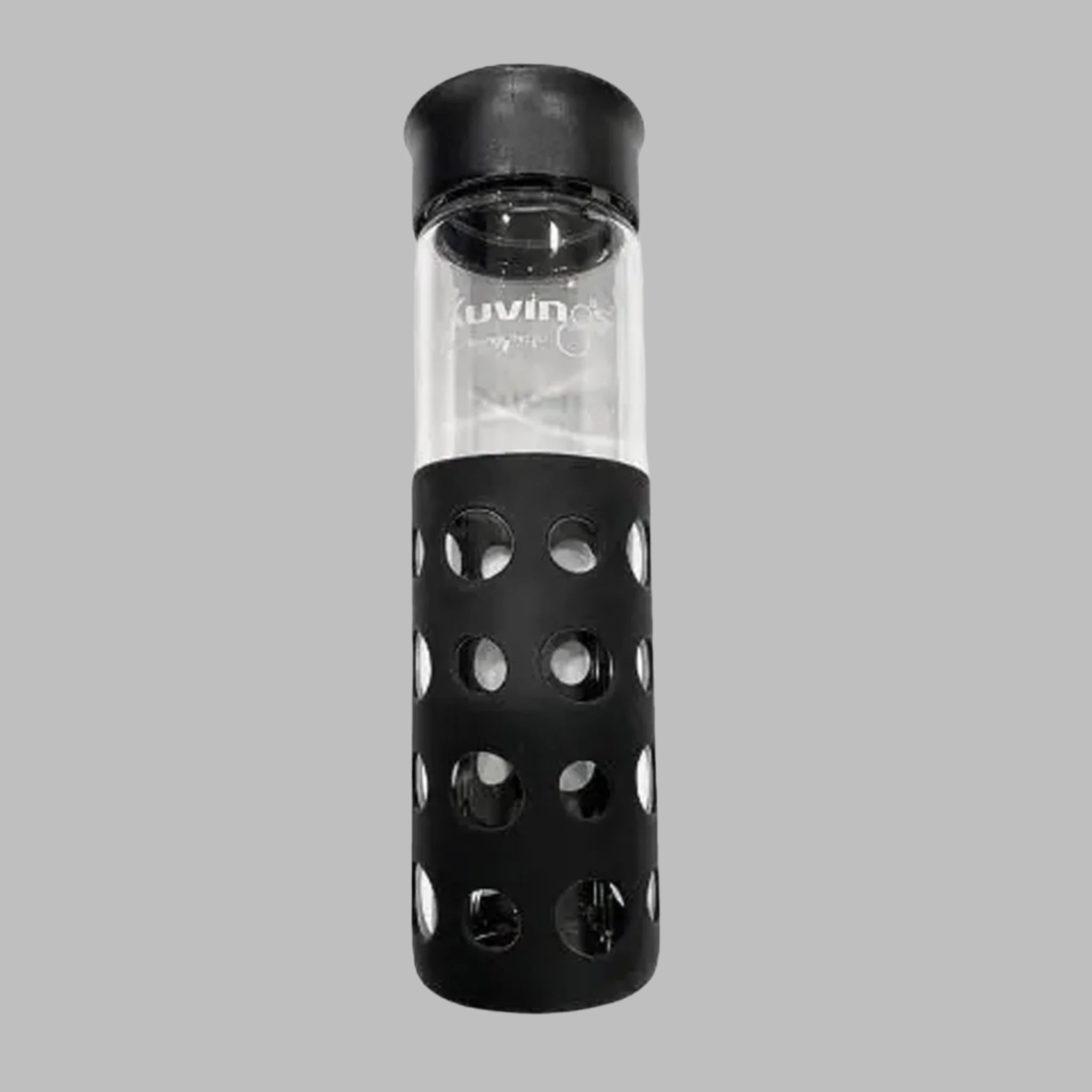 Glass Bottle with Silicon Sleeve 550ml – Black - Alkaline World