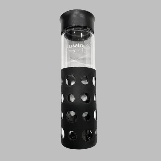 Glass Bottle with Silicon Sleeve 550ml – Black - Alkaline World