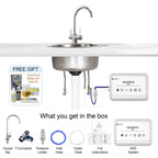 Aquarius M25 Hydration System with 3-way tap installed under the sink, showcasing the water filtration and tap connection setup.