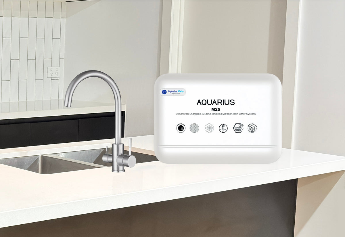 Nickel Aquarius M25 Hydration System with 3-way tap for easy water dispensing and hydration.