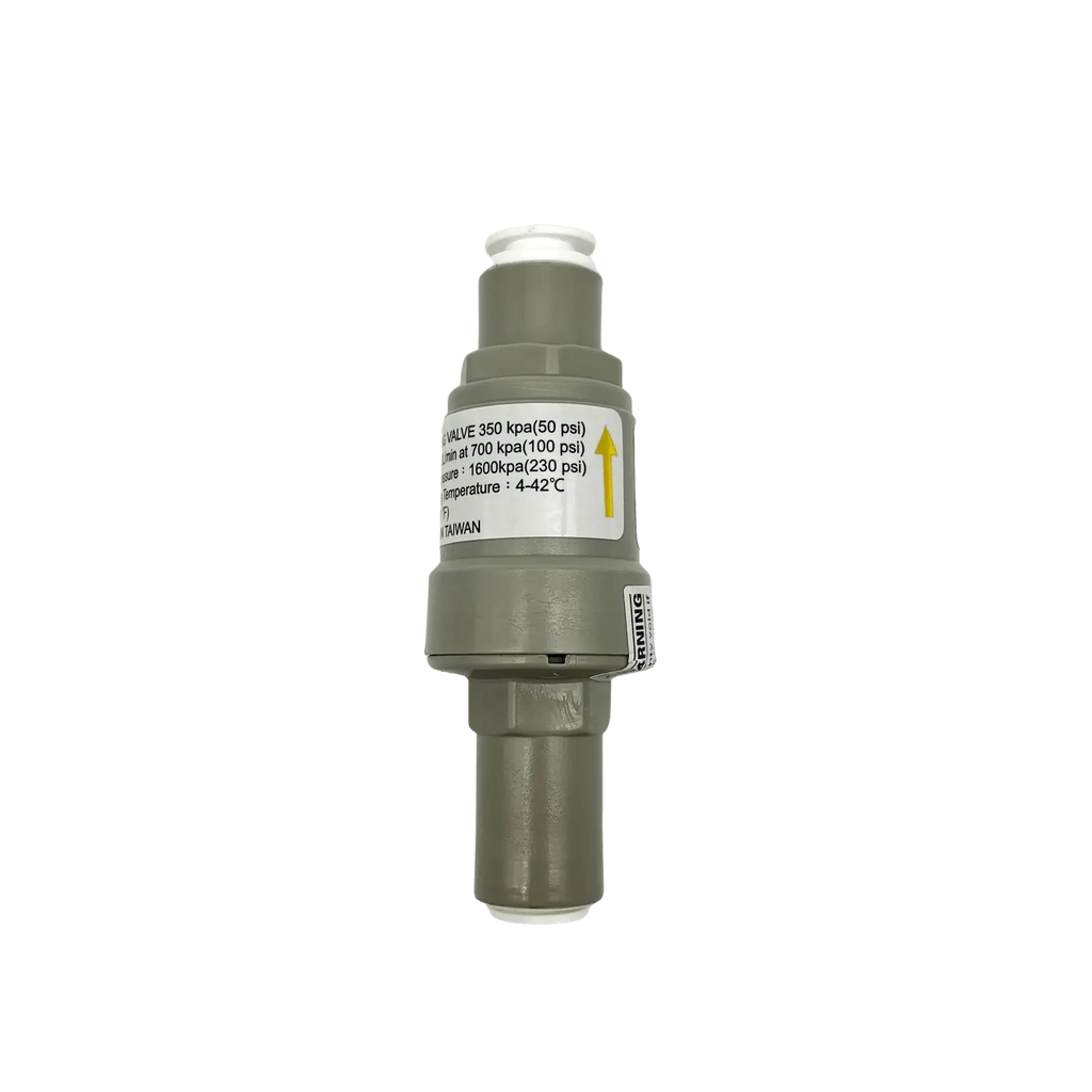 Pressure Limiting protection Valve With Dual Check Valve 1/4" Quick OD, 50 psi - Alkaline World