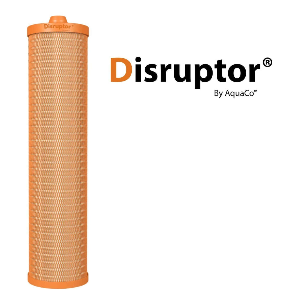 AquaCo Disruptor® 20x4.5-inch replacement filter cartridge for water filtration system, model DIS-2045-WAWF.