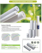 Aquarius Water replacement filter set for whole house system, 10" x 4.5" water filters for clean, filtered household water.