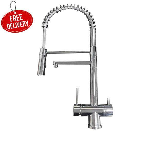 3 way mixer tap - Spring Style with pull out spout Chrome Aquarius Water