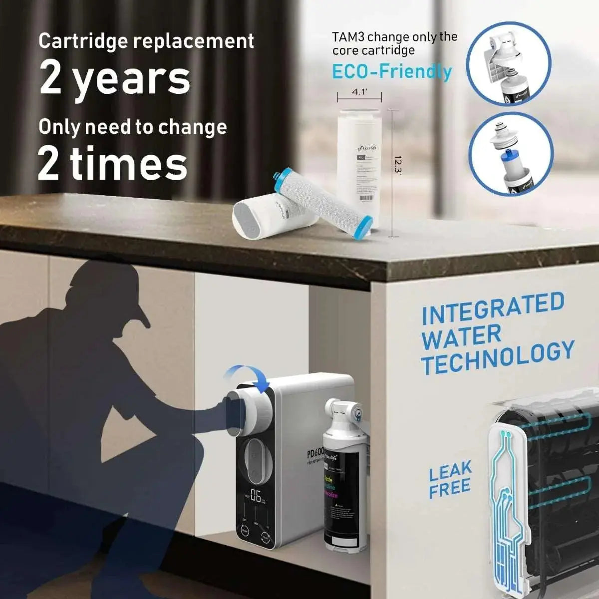FrizzLife PD600 Reverse Osmosis Alkaline Water Filtration System Frizzlife