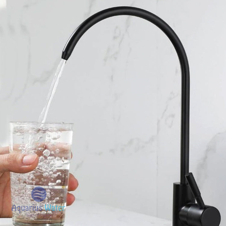 1/4" Kitchen Tap Water Faucet Black Aquarius Water