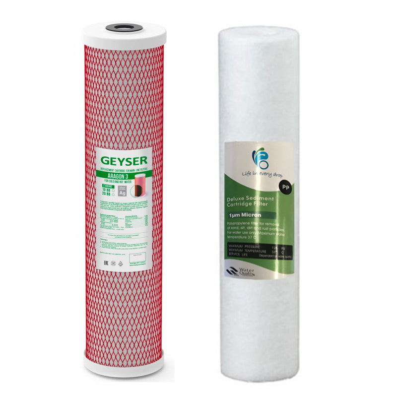 Replacement Filter Set for Twin Whole House System 20″ x 4.5″ Aquarius Water